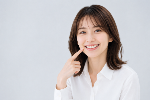 歯を見せる女性